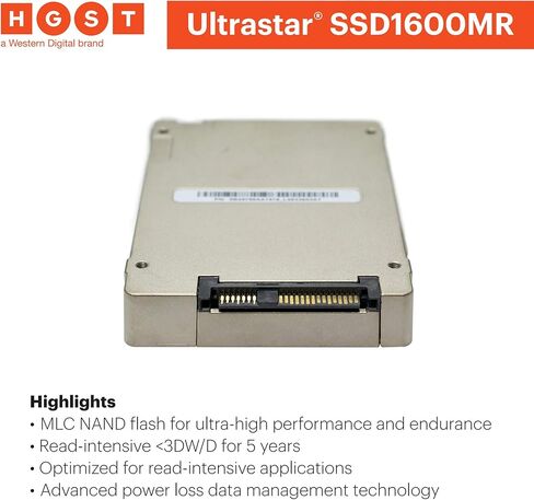 HGST Ultrastar SSD1600MR | HUSMR1616ASS200 | 0B31079 | 1.6 تيرابايت SAS 12 جيجابايت/ثانية 2.5 بوصة إم إل سي ناند | 130 كلفن / 30K IOPS عشوائي R/W | T10 حماية البيانات من نهاية إلى نهاية | SSD in Kuwait
