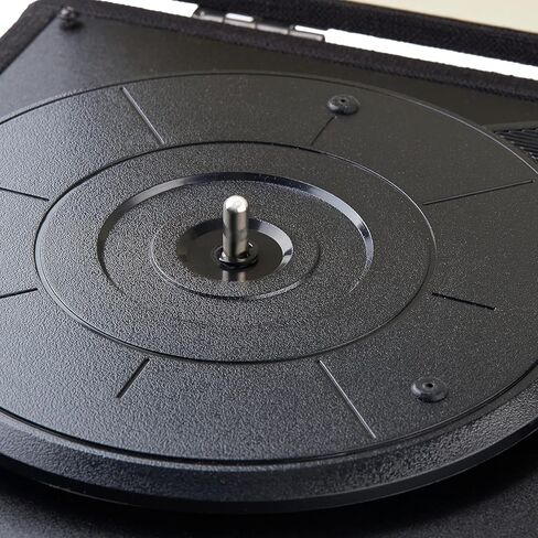 Amazon Basics Portable Suitcase Vinyl Turntable Record Player with Built-in Speakers and Bluetooth, Supports 3-Speed, Black in Saudi Arabia
