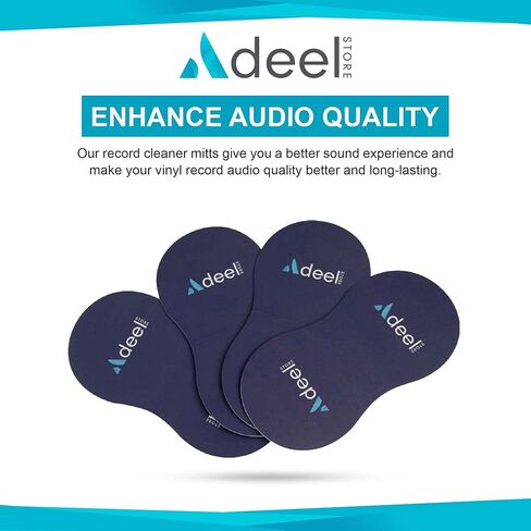 Adeel Store 4 Pieces of Record Mitts in 1 Pack, Record Handler, Cleaner and Protector, Anti-Static & Soft Microfiber, Simple & Easy 2 Use in Saudi Arabia