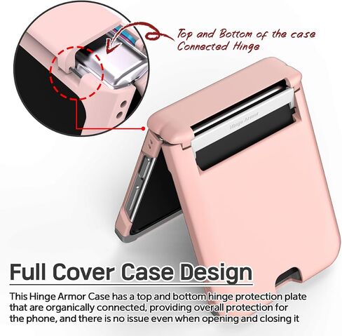 for Galaxy Z Flip 5 Case Cover 2-Card Slot Slim Hard Rugged Hinge covered Case Hinge Protective Full Coverage Case Hinge Armor 2023 in Saudi Arabia