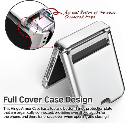 for Galaxy Z Flip 5 Case Cover 2-Card Slot Slim Hard Rugged Hinge covered Case Hinge Protective Full Coverage Case Hinge Armor 2023 in Saudi Arabia
