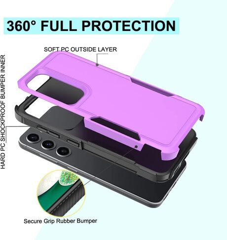 Designed for Samsung Galaxy S23 Plus 5G & Galaxy S23+ Case [Not for S23],Heavy-Duty Tough Rugged Lightweight Slim Shockproof Protective Men Women Phone Case Cover for Galaxy S23 Plus 5G [Black] in Kuwait