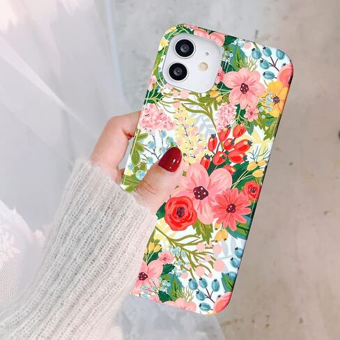J.west iPhone 11 Case 6.1، جمالية بألوان مائية بسيطة بوهو حديثة مجردة مطبوعات رفيعة بخط هندسي نباتي أوراق النخيل نمط وردي ناعم من مادة TPU غطاء مقاوم للصدمات حافظة هاتف واقية للنساء in Kuwait