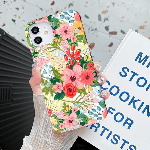J.west iPhone 11 Case 6.1، جمالية بألوان مائية بسيطة بوهو حديثة مجردة مطبوعات رفيعة بخط هندسي نباتي أوراق النخيل نمط وردي ناعم من مادة TPU غطاء مقاوم للصدمات حافظة هاتف واقية للنساء in Kuwait