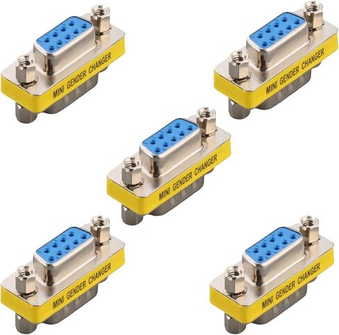 Fielect DB9 VGA مغير الجنس 9 دبوس أنثى إلى أنثى 2-صف صغير مغير الجنس موصل محول مقرنة للتطبيقات التسلسلية حزمة زرقاء من 1 in Kuwait