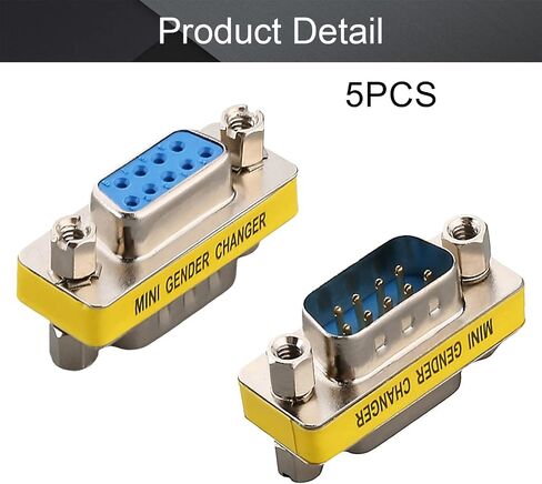 Fielect DB9 VGA مغير الجنس 9 دبوس أنثى إلى أنثى 2-صف صغير مغير الجنس موصل محول مقرنة للتطبيقات التسلسلية حزمة زرقاء من 1 in Kuwait