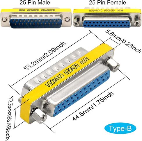 6 PCS DB9 Male to Male/Female to Female, RS232 Gender Changer, 9 Pin Data Transfer Serial Port Adapter Connector in Saudi Arabia