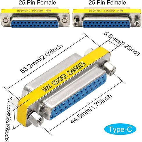 6 PCS DB9 Male to Male/Female to Female, RS232 Gender Changer, 9 Pin Data Transfer Serial Port Adapter Connector in Saudi Arabia