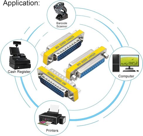 6 PCS DB9 Male to Male/Female to Female, RS232 Gender Changer, 9 Pin Data Transfer Serial Port Adapter Connector in Saudi Arabia