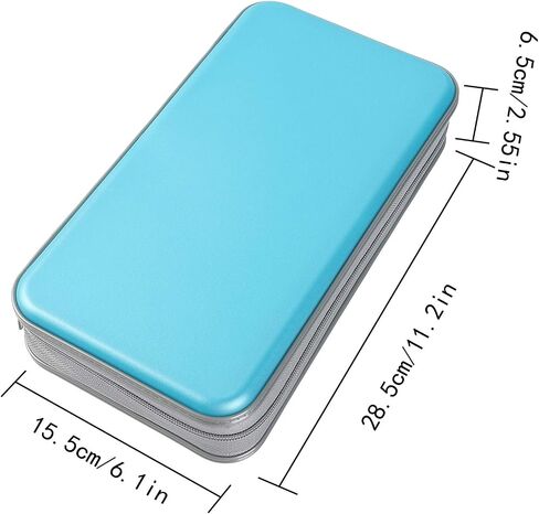 UENTIP CD Case,96 Capacity Hard Plastic DVD Case Holder for Car Home Travel | CD DVD Storage,Zipper Closure,Scratch-Resistant Sleeves,Stay Away Dust and Damp,Storage Music Video Gaming Discs Blu-ray in Kuwait