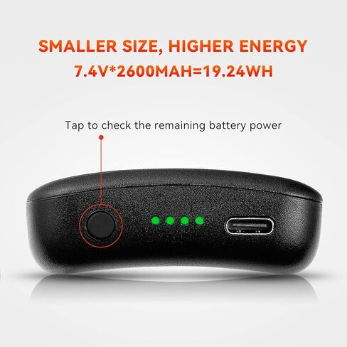 WASOTO 7.4V 2600mAh Rechargeable Lithium-ion Batteries, DC Dual Battery Charger for Heated Socks in Kuwait