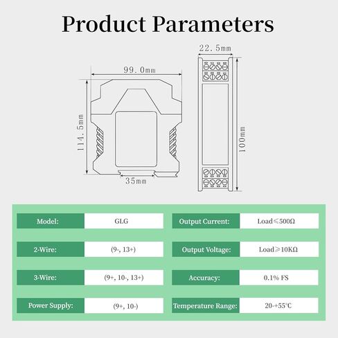 جهاز إرسال عازل الإشارة التناظرية، عازل إشارة التيار DC24V، 1 مدخل 2 موزع إمداد الطاقة، 4-20 مللي أمبير PLC كشف مكيف الإشارة، حامل سكة DIN، وحدة مكيف جهاز الإرسال in Kuwait