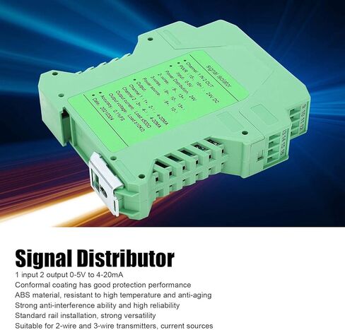 جهاز إرسال عازل الإشارة التناظرية، عازل إشارة التيار DC24V، 1 مدخل 2 موزع إمداد الطاقة، 4-20 مللي أمبير PLC كشف مكيف الإشارة، حامل سكة DIN، وحدة مكيف جهاز الإرسال in Kuwait