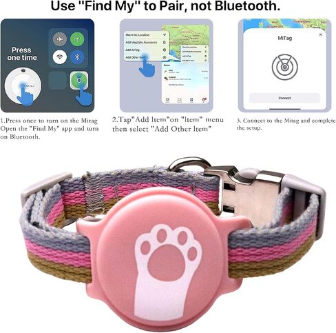 طوق تعقب Cat Locator Pet GPS - مكتشف Fi ومراقبة النشاط مع طوق قابل للتعديل للتحكم في المحيط، جهاز تتبع مقاوم للماء IP67، تتبع في الوقت الحقيقي، بدون رسوم شهرية (iOS فقط) in Saudi Arabia