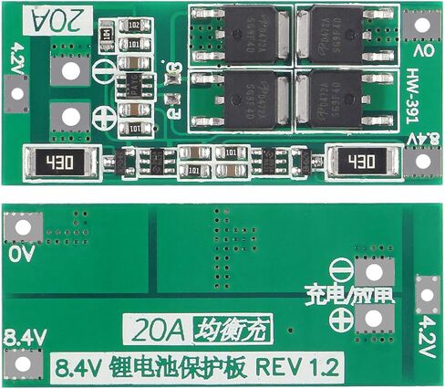 5 PCS 2S 20A 7.4V 8.4V 18650 Li-Ion Lithium Battery 18650 Charger PCB BMS Board with Balance in Kuwait