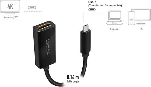 محول شاشة Logilink USB 3.1 من النوع C إلى VGA باللون الأبيض in Saudi Arabia