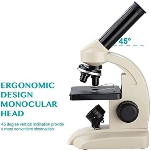 XuuSHA Handheld Digital Microscope Accessories 70X-400X Monocular Microscope with Bottom Lamp Slides Specimen Cells Watching Easy Use Microscope Accessories in Kuwait