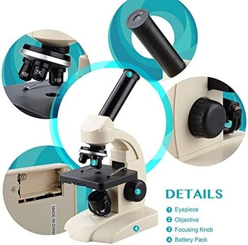 XuuSHA Handheld Digital Microscope Accessories 70X-400X Monocular Microscope with Bottom Lamp Slides Specimen Cells Watching Easy Use Microscope Accessories in Kuwait