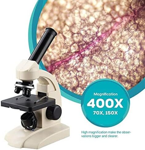 XuuSHA Handheld Digital Microscope Accessories 70X-400X Monocular Microscope with Bottom Lamp Slides Specimen Cells Watching Easy Use Microscope Accessories in Kuwait