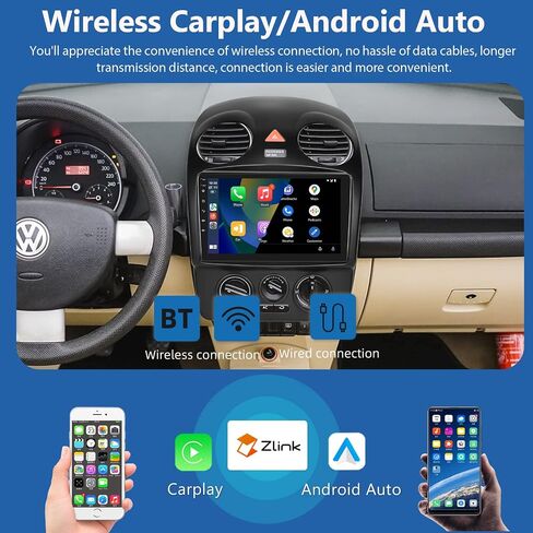 Android 11 Car Stereo with Wireless Carplay Android Auto for Volkswagen Beetle 2004-2010, 9 Inch Touchscreen Car Radio with Bluetooth GPS Navigation HiFi SWC Backup Camera in Saudi Arabia
