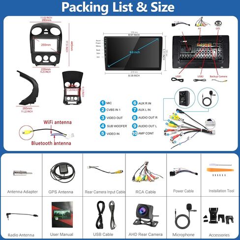 Android 11 Car Stereo with Wireless Carplay Android Auto for Volkswagen Beetle 2004-2010, 9 Inch Touchscreen Car Radio with Bluetooth GPS Navigation HiFi SWC Backup Camera in Saudi Arabia