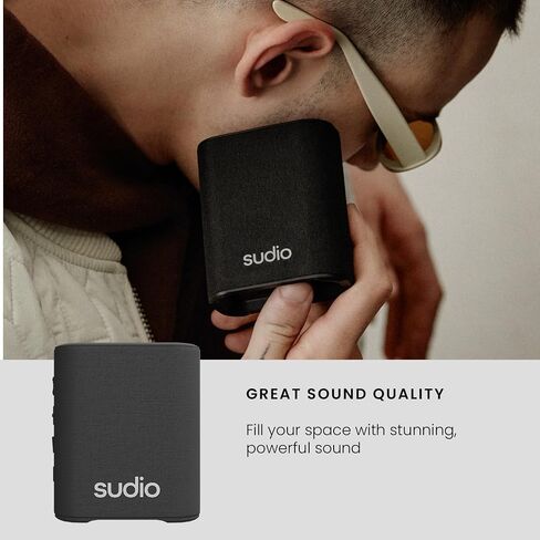 Sudio S2 Bluetooth Speaker with Loud Sound and Deeper Bass Long Playtime IPX5 Waterproof Bluetooth 5.3 TWS Pairing Portable Wireless Compact Speaker for Home, Outdoor in Saudi Arabia