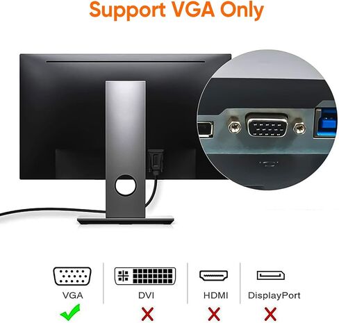 الحزمة - عنصران: محول إيثرنت USB 3.0 ذو 3 منافذ + كابل USB 3.0 إلى VGA بطول 6 أقدام in Saudi Arabia