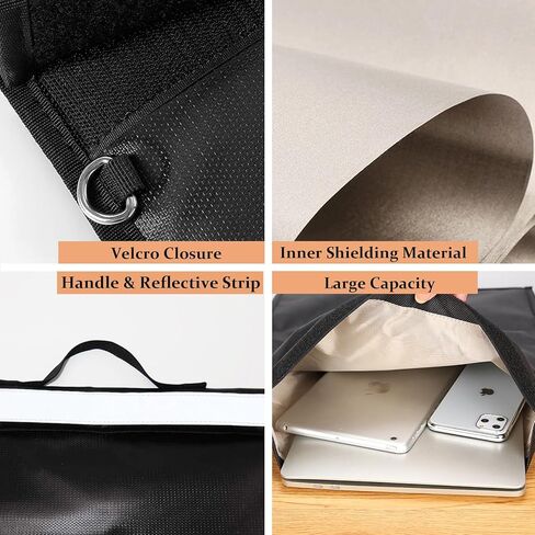 Extra Large Faraday Bags for Laptop, 16'' X 19'' Faraday Cage with Handle & Reflective Strip, Faraday Key Fob Protector Waterproof & Fireproof, RFID Bag, Car Key Signal Blocker in Kuwait