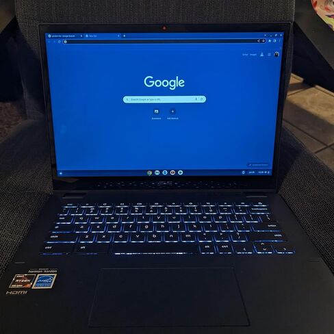 كمبيوتر محمول ASUS Chromebook Touchscreen Flip 2in1 - 14 بوصة WUXGA 1920x1200 - جهاز Google Chromebook اللوحي - لوحة مفاتيح بإضاءة خلفية - AMD Ryzen 3-7320C - Wi-Fi 6 - USB C - HDMI (ذاكرة وصول عشوائي سعتها 8 جيجابايت | SSD سعة 128 جيجابايت + بطاقة SD سعة in Saudi Arabia
