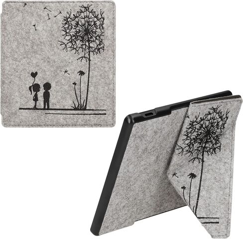 Felt Origami Case Compatible with Amazon Kindle Oasis 10. Generation - Case Cover Stand - Brushed Heart Dark Brown in Saudi Arabia