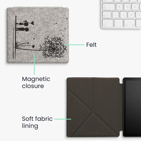 Felt Origami Case Compatible with Amazon Kindle Oasis 10. Generation - Case Cover Stand - Brushed Heart Dark Brown in Saudi Arabia