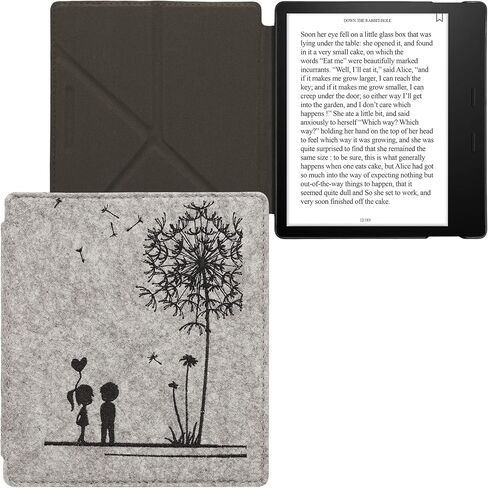 Felt Origami Case Compatible with Amazon Kindle Oasis 10. Generation - Case Cover Stand - Brushed Heart Dark Brown in Saudi Arabia