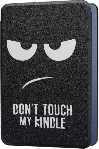 Case for 6.8" Kindle Paperwhite (11th Generation 2021) and Kindle Paperwhite Signature Edition with Hand Strap, Slim PU Leather Cover with Auto Wake/Sleep Don't Touch My Kindle in Saudi Arabia