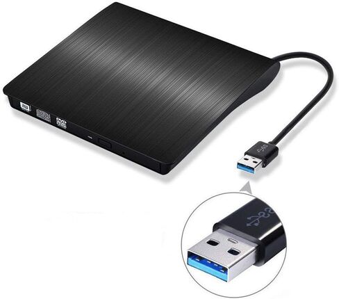 مشغل ناسخ خارجي فائق النحافة USB 3.0 CD/DVD-RW لجهاز Macbook Pro Air Imac أو أجهزة الكمبيوتر الشخصية/الكمبيوتر المحمول الأخرى in Saudi Arabia