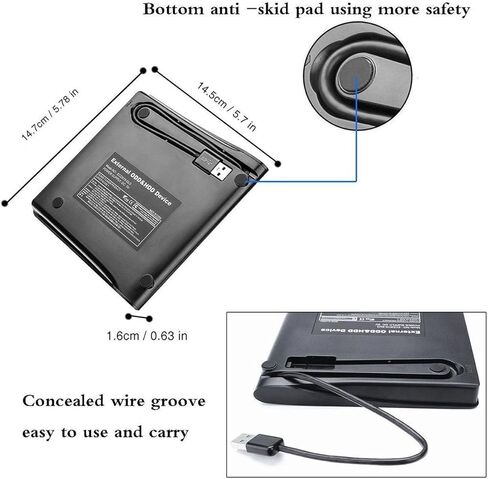 مشغل ناسخ خارجي فائق النحافة USB 3.0 CD/DVD-RW لجهاز Macbook Pro Air Imac أو أجهزة الكمبيوتر الشخصية/الكمبيوتر المحمول الأخرى in Saudi Arabia
