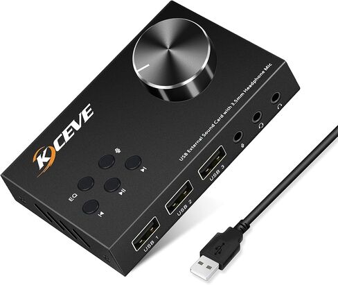 بطاقة صوت خارجية مع التحكم في مستوى الصوت، مقبض وحدة تحكم USB للوسائط المتعددة، محول صوت USB مع سماعة رأس 3.5 ملم ومقبس ميكروفون، لأنظمة التشغيل Windows وMac وLinux والكمبيوتر الشخصي وأجهزة الكمبيوتر المحمولة وأجهزة الكمبيوتر المكتبية in Kuwait