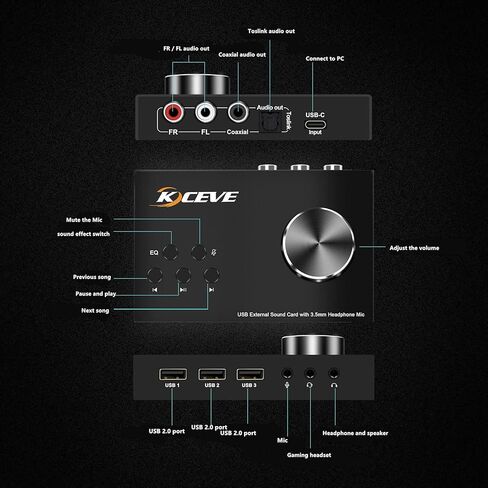 بطاقة صوت خارجية مع التحكم في مستوى الصوت، مقبض وحدة تحكم USB للوسائط المتعددة، محول صوت USB مع سماعة رأس 3.5 ملم ومقبس ميكروفون، لأنظمة التشغيل Windows وMac وLinux والكمبيوتر الشخصي وأجهزة الكمبيوتر المحمولة وأجهزة الكمبيوتر المكتبية in Kuwait