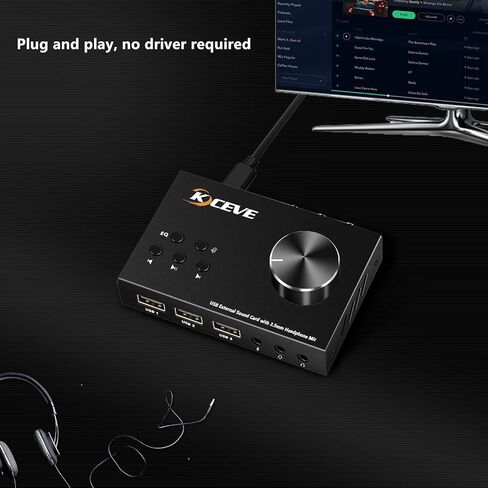 بطاقة صوت خارجية مع التحكم في مستوى الصوت، مقبض وحدة تحكم USB للوسائط المتعددة، محول صوت USB مع سماعة رأس 3.5 ملم ومقبس ميكروفون، لأنظمة التشغيل Windows وMac وLinux والكمبيوتر الشخصي وأجهزة الكمبيوتر المحمولة وأجهزة الكمبيوتر المكتبية in Kuwait