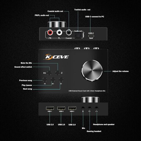 بطاقة صوت خارجية مع التحكم في مستوى الصوت، مقبض وحدة تحكم USB للوسائط المتعددة، محول صوت USB مع سماعة رأس 3.5 ملم ومقبس ميكروفون، لأنظمة التشغيل Windows وMac وLinux والكمبيوتر الشخصي وأجهزة الكمبيوتر المحمولة وأجهزة الكمبيوتر المكتبية in Kuwait
