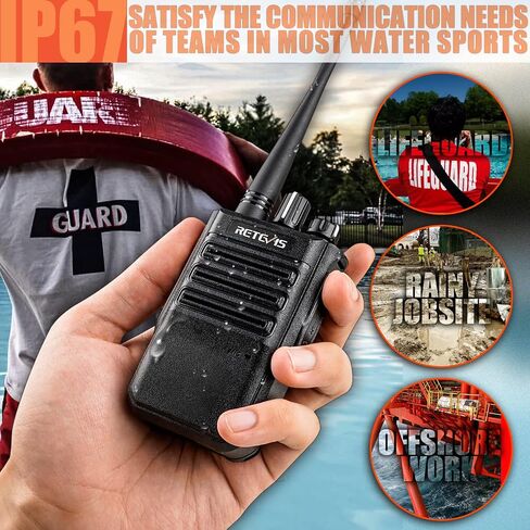 Retevis RB46 Waterproof Walkie Talkies for Adults,Lould Voice,Walkie Talkies Long Range,Battery Level Voice Prompt,VOX,Rechargeable,1150 mAh,Portable FRS Two Way Radios for Hunting (2 Pack) in Saudi Arabia