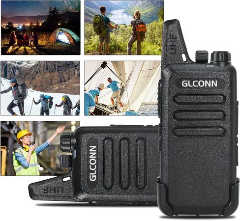 أجهزة اتصال لاسلكية للبالغين - أجهزة راديو GLCONN بدون استخدام اليدين ثنائية الاتجاه مع سماعة أذن - أجهزة راديو محمولة ثنائية الاتجاه طويلة المدى قابلة لإعادة الشحن لمتجر الفندق والصيد الحكومي التجاري (عبوتان) in Kuwait