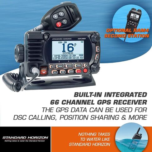 Standard Horizon GX1800GB أسود 25 وات VHF/GPS/Second Station Explorer Series in Saudi Arabia