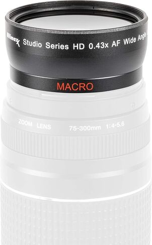 0.43x Wide Angle Anti-Reflection with Macro Lens for High Definition Video Recording Attaches to Any Canon Nikon Panasonic Sony DSLR Camcorder Lens (52mm) in Kuwait