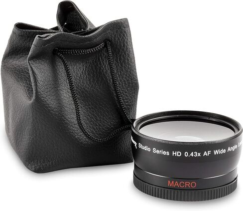 0.43x Wide Angle Anti-Reflection with Macro Lens for High Definition Video Recording Attaches to Any Canon Nikon Panasonic Sony DSLR Camcorder Lens (52mm) in Kuwait