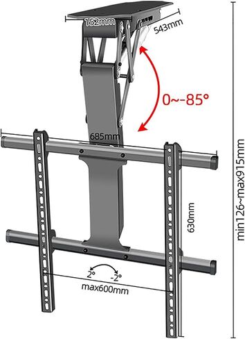Electric Ceiling TV Mount - Motorized Flip Down TV Roof Ceiling Mount - Fits Large TV 32 to 70 Inches, Max VESA Compatible 600x400, with Remote in Saudi Arabia