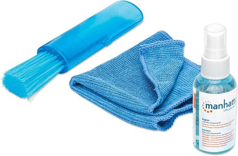 Manhattan Screen & Keyboard Cleaner Kit – 2 oz - Non-Alcohol Cleaning Spray with Microfiber Cloth & Keyboard Brush - for TV, Computer, Laptop, Monitor, LED, LCD, Electronic Devices - 421010 in Saudi Arabia