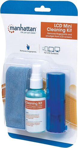 Manhattan Screen & Keyboard Cleaner Kit – 2 oz - Non-Alcohol Cleaning Spray with Microfiber Cloth & Keyboard Brush - for TV, Computer, Laptop, Monitor, LED, LCD, Electronic Devices - 421010 in Saudi Arabia