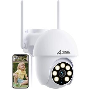 ANRAN 3K/5MP WiFi Security Camera for Home House Outdoor 2.4/5GHz Dual-Band | Auto-Tracking 360° Pan-Tilt 2-Way Audio Full Color Night Vision 24/7 Recording Local/Cloud Storage Weatherproof Fit Alexa in Kuwait