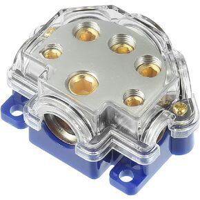 X AUTOHAUX 0/2/4 Gauge in 2/4/8 Gauge Out 5 Ways Stereo AMP Power Ground Distribution Block for Car Audio Splitter Gold Tone in Kuwait