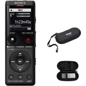 Sony ICD-UX570 Slim Design Digital Voice Recorder (Black) Bundle with Hardshell Case for Sony Audio Recorders (2 Items) in Kuwait